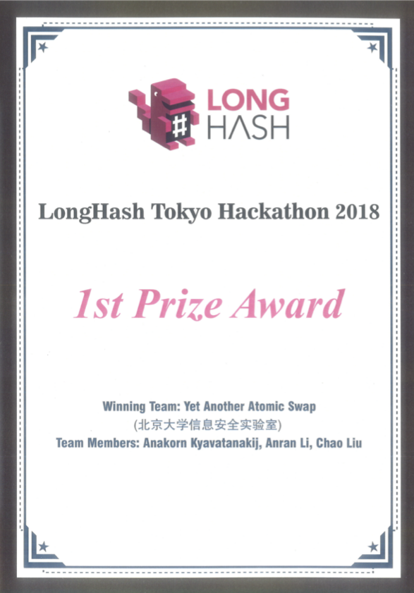 First Prize at LongHash Hackathon